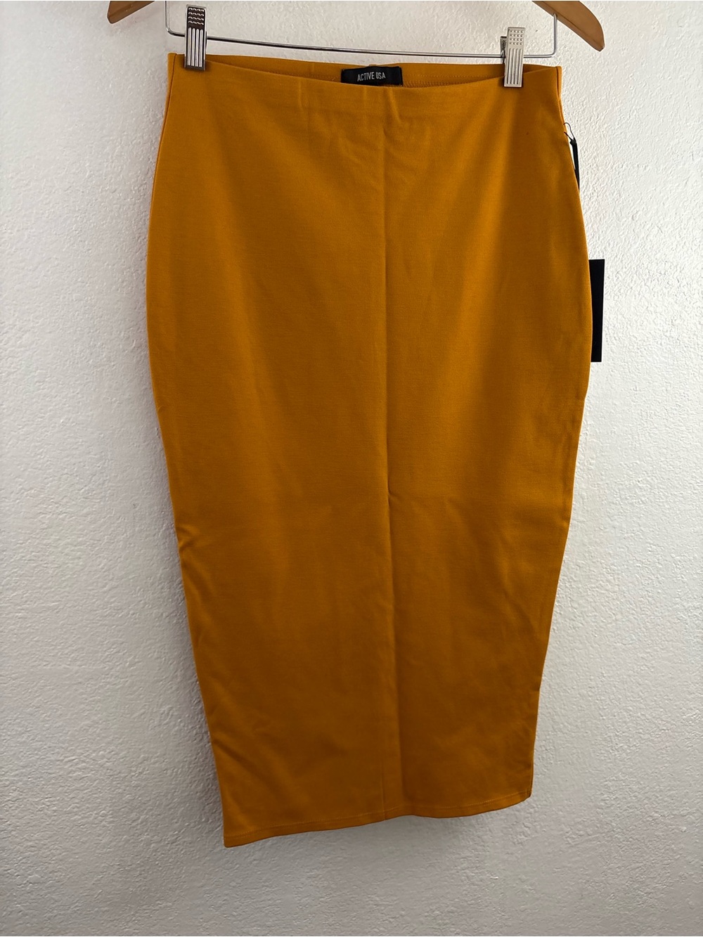 Active USA mustard yellow pencil skirt size M